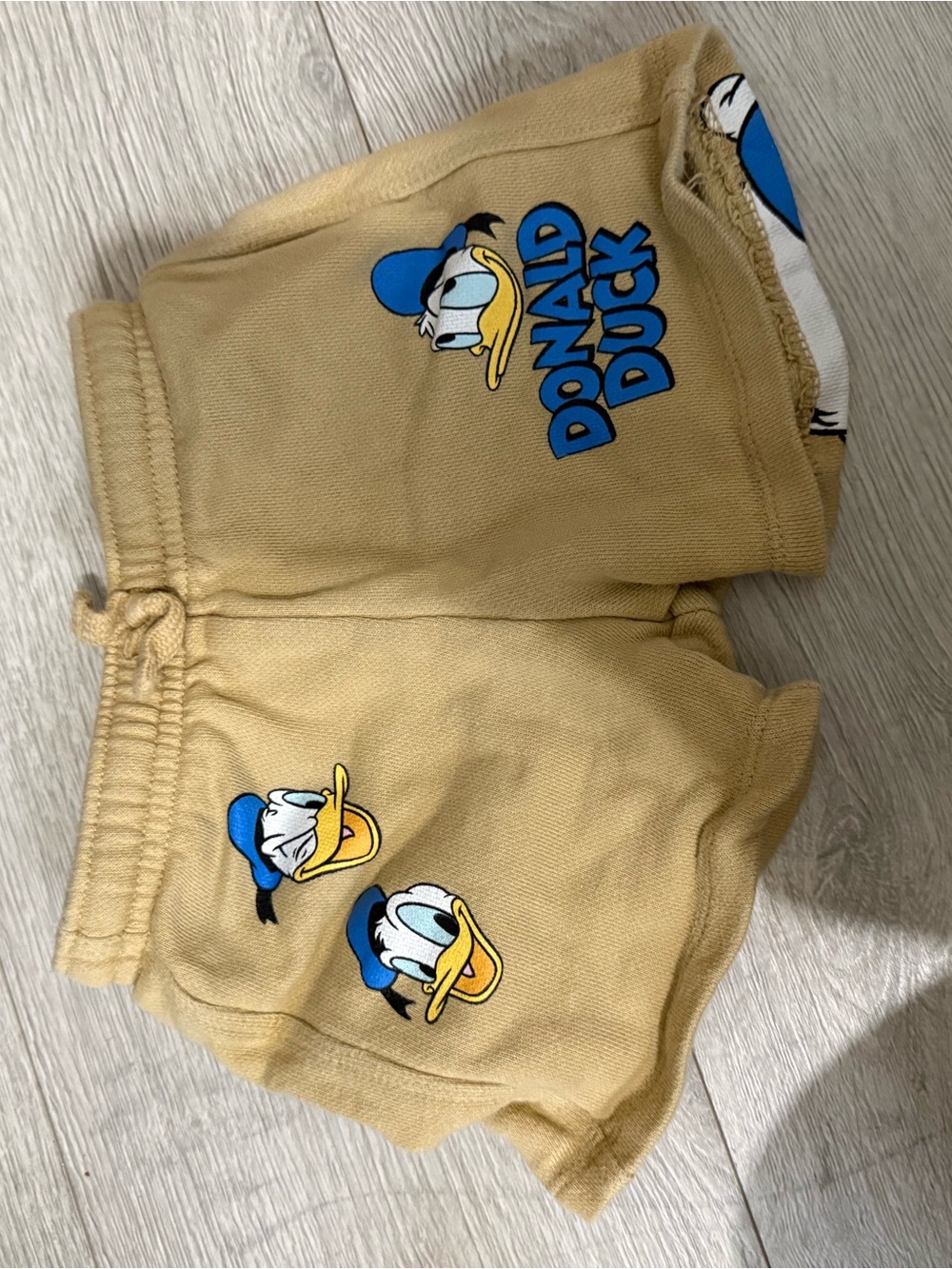Zara Beige Kids Donald Duck Graphic Shorts with Blue Accents